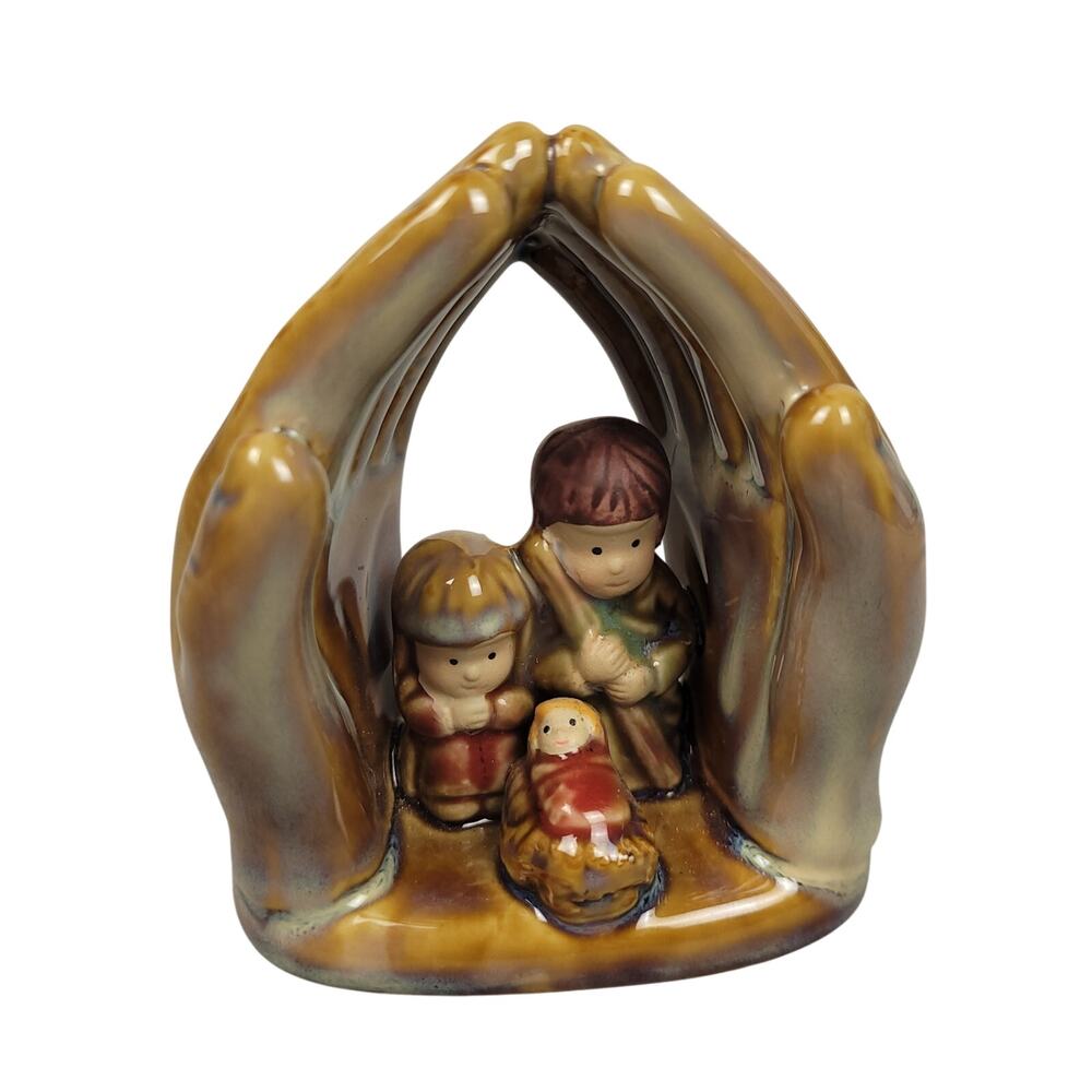 Vintage Dickson’s Mighty Hands Of Love Porcelain Nativity Figurine Christmas EUC
